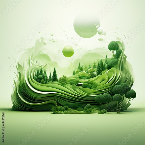 Nature concept in the form of a beautiful green abstraction.