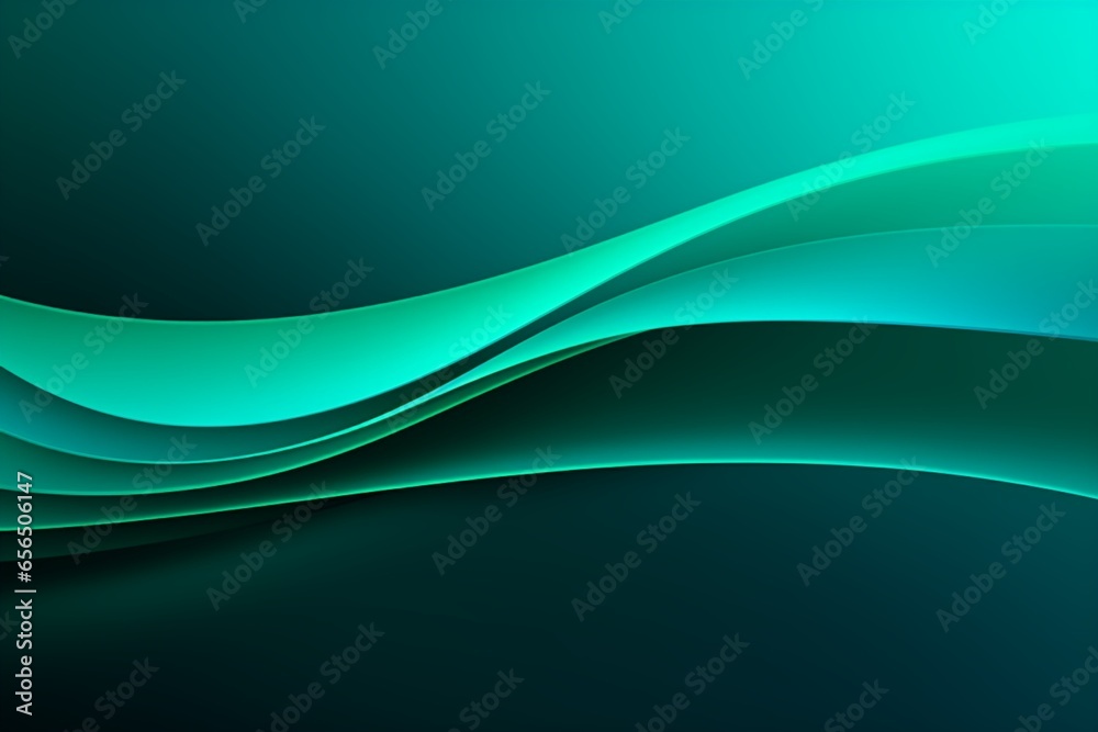 Obraz premium Abstract blue and green background with flowing wavy lines