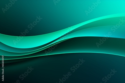Abstract blue and green background with flowing wavy lines