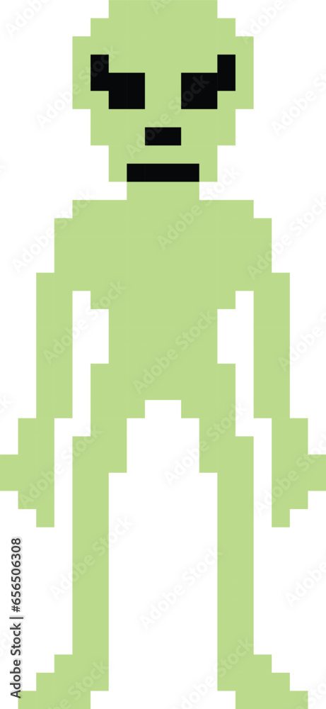 Fototapeta premium Alien Pixel Art Vector