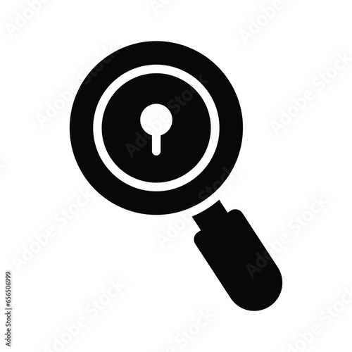 Magnifying glass with scan searching security concept. Security vector illustration