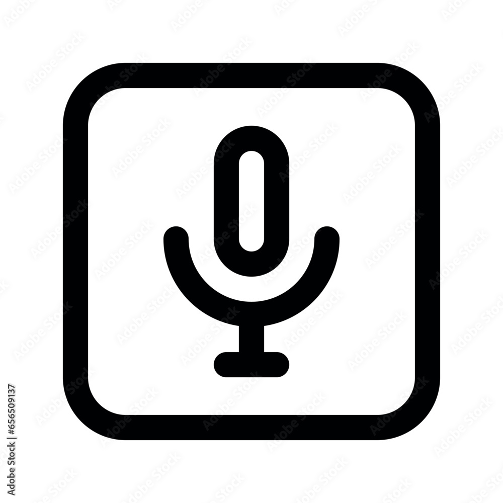 Illustration vector graphic icon of Microphone. Outline Style Icon. Multimedia Themed Icon. Vector illustration isolated on white background. Perfect for website or application design. Illustration vector graphic icon of Microphone. Outline Style Icon. Multimedia Themed Icon. Vector illustration isolated on white background. Perfect for website or application design.