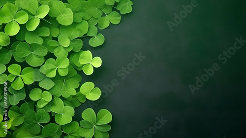 Irish shamrock green background with space for text