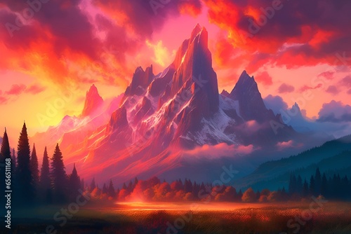 sunset in the mountains