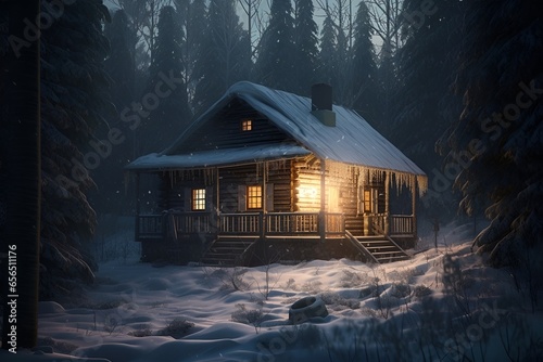 house in the snow