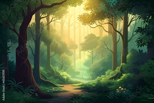 forest in the morning