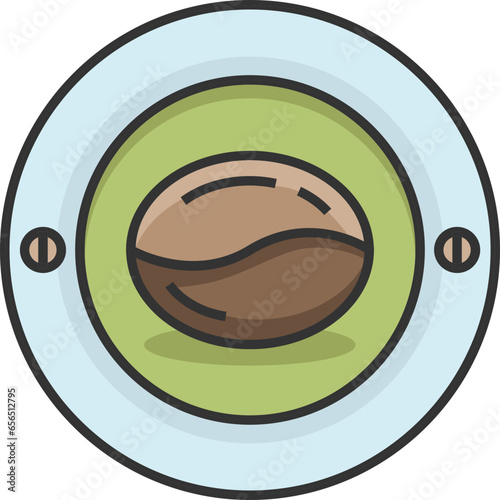 Coffee logo color design for coffeeshop or cafe. Espresso or cappuccino vector sign. Creative logotype