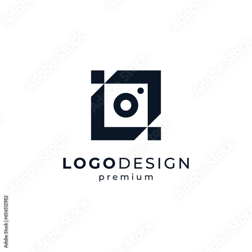 camera and frame for photographer and photography studio logo design