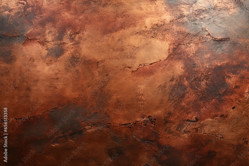 Background featuring the textured appearance of stained copper metal Background featuring the textured appearance of stained copper metal