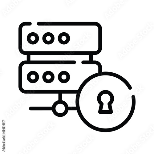 Hosting server icon for web and mobile. Web hosting icon, database symbol, security icon