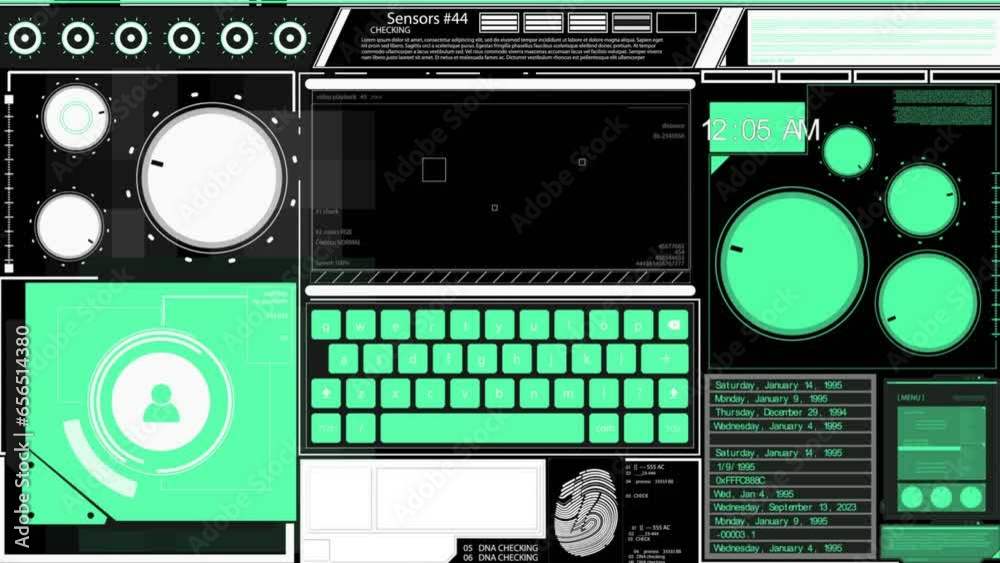 PNG.HUD abstract Sci Fi technological template. Animated 2D texture for ...