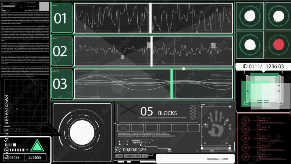 Vidéo Stock PNG.HUD abstract Sci Fi technological template. Animated 2D ...