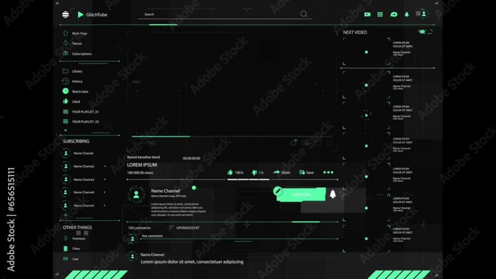 PNG.HUD abstract Sci Fi technological template. Animated 2D texture for ...