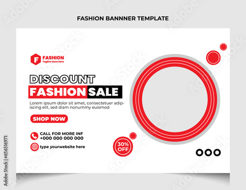 Fashion sale web banner or sales landing page template design.