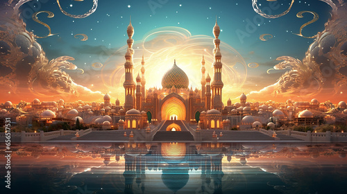 Photo digital artwork islamic background photo