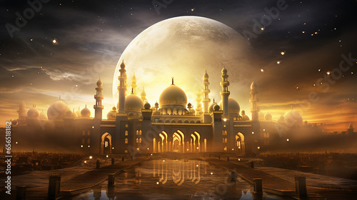 Photo digital artwork islamic background photo
