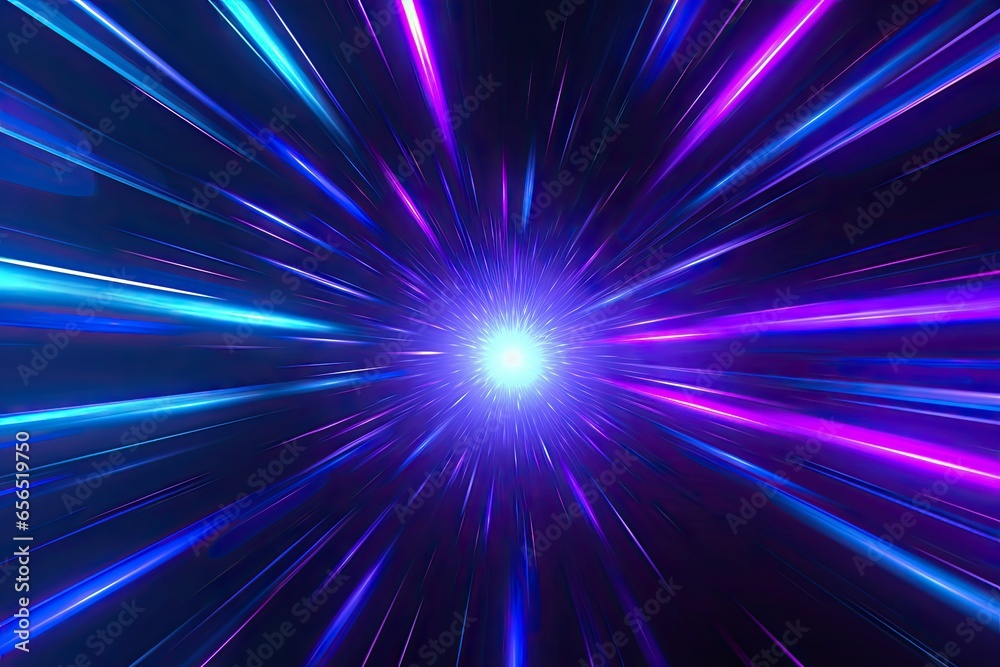 Abstract light in space background. Warp speed dreams. Glowing universe. Galactic burst. Energy in cosmos. Sparkling stars. Show in space - obrazy, fototapety, plakaty 