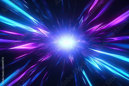 Abstract light in space background. Warp speed dreams. Glowing universe. Galactic burst. Energy in cosmos. Sparkling stars. Show in space