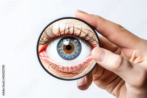 Symptoms of health issues and disease, episcleritis during eye examination, diseases symptoms concept