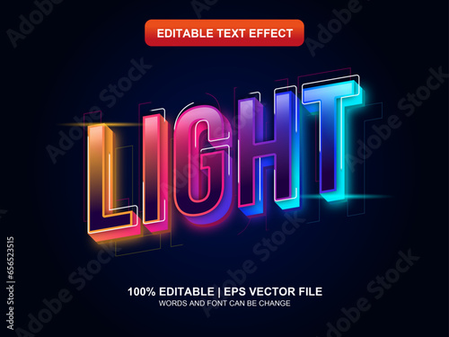 light text effect rainbow neon