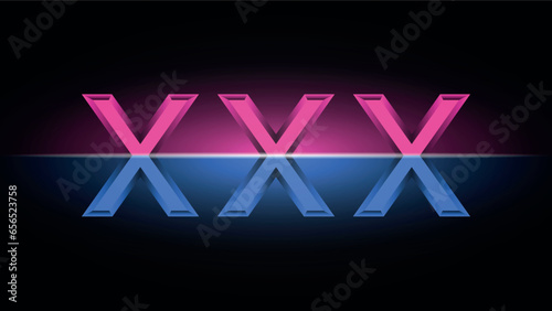 inscription XXX in retro style for adult content.