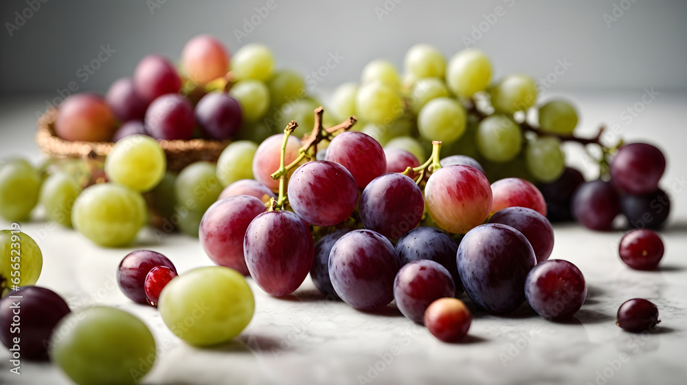 fresh grapes on table blurred background fresh grapes on table blurred background