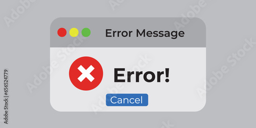 Window operating system error warning. Illustration on isolated light background.