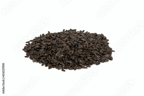 Sunflower seeds on a white background. Isolate. Photo