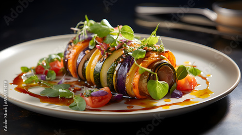 Beautifully Presented Ratatouille Dish photo