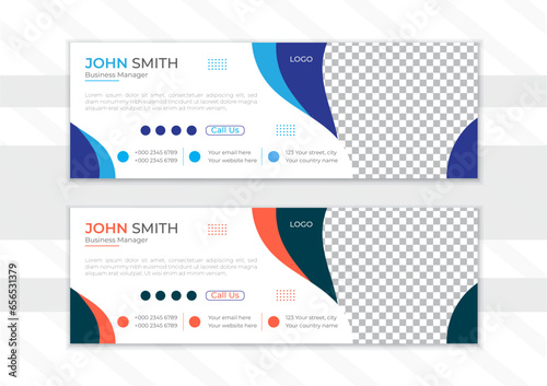 Email signature or email footer and personal social media cover design template vector 