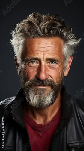 Middle aged caucasian bearded man