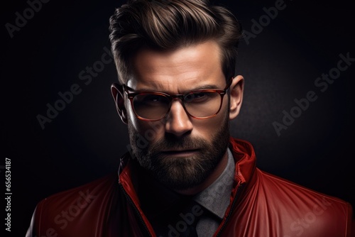 Photo of a handsome man in stylish glasses
