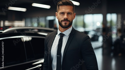 Photo of a handsome business man in a stylish business suit © koplesya