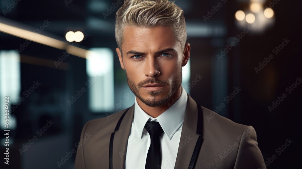Photo of a handsome business man in a stylish business suit Photo of a handsome business man in a stylish business suit