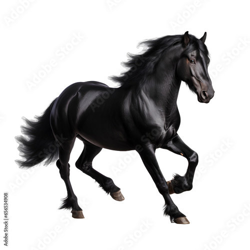 black horse running