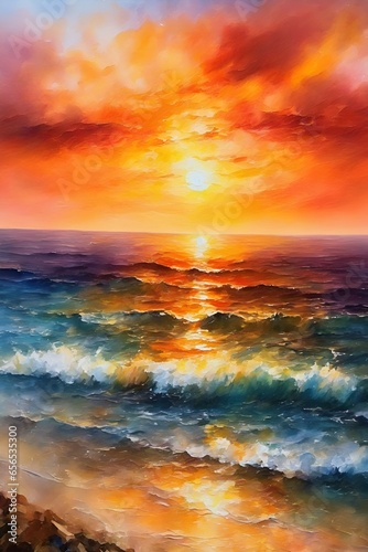 Captivating Ocean Sunset A Serene Display of Vibrant Colors