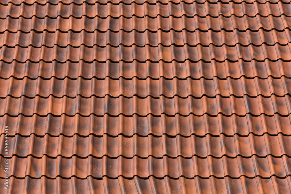 Red tiles roof background