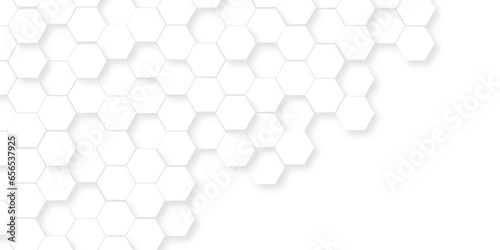 Abstract background with hexagon and white Hexagonal Background. Luxury White Pattern. Vector Illustration. 3D Futuristic abstract honeycomb mosaic white background. geometric mesh cell texture.