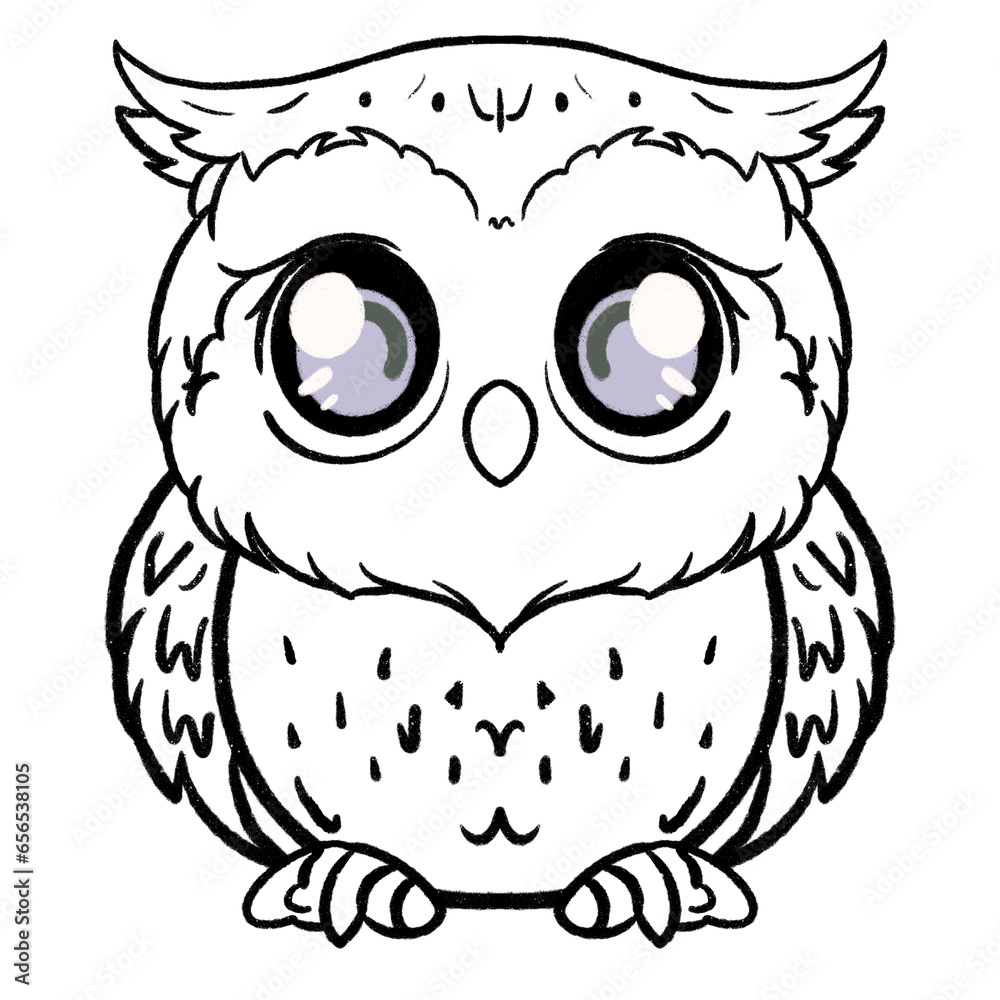 Coloring book cute owl Coloring book cute owl