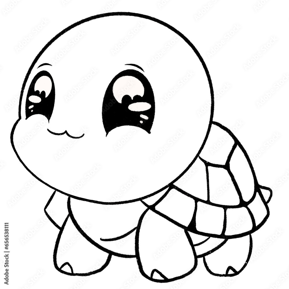 Obraz premium Coloring book cute turtle 