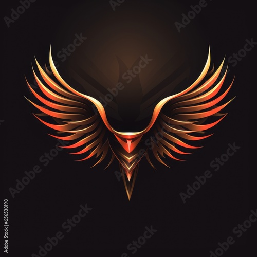 Illustration of gorgeous fantasy wings on a black background