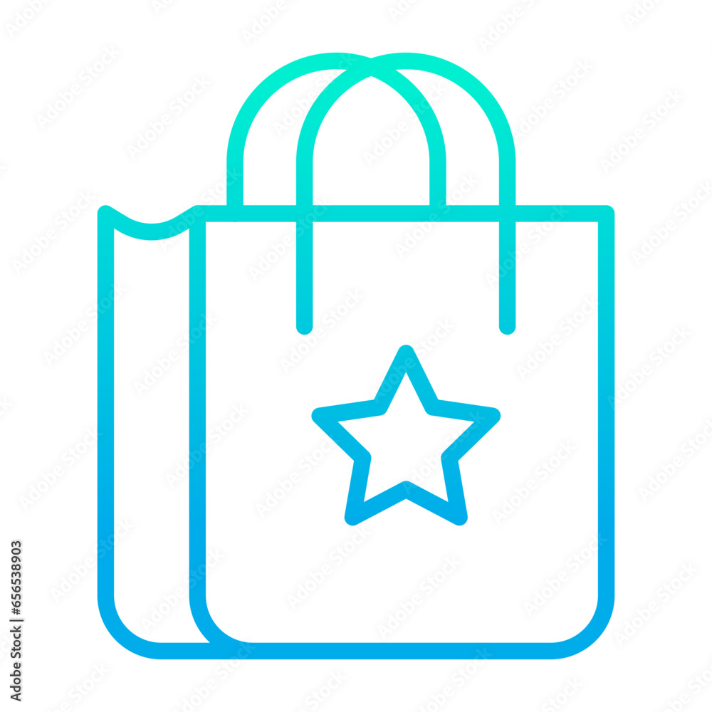 Outline gradient Favorite Shopping Bag icon Outline gradient Favorite Shopping Bag icon