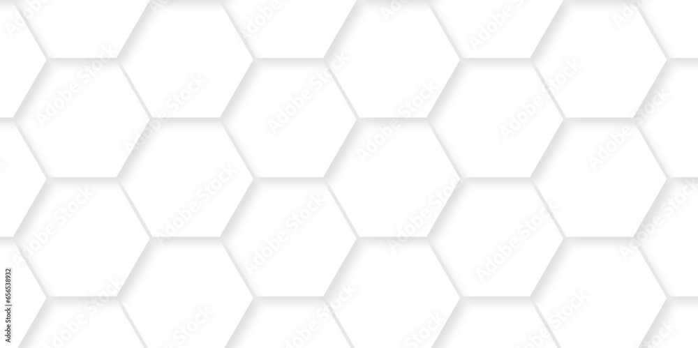 Abstract background with hexagon and white Hexagonal Background. Luxury White Pattern. Vector Illustration. 3D Futuristic abstract honeycomb mosaic white background. geometric mesh cell texture. Abstract background with hexagon and white Hexagonal Background. Luxury White Pattern. Vector Illustration. 3D Futuristic abstract honeycomb mosaic white background. geometric mesh cell texture.