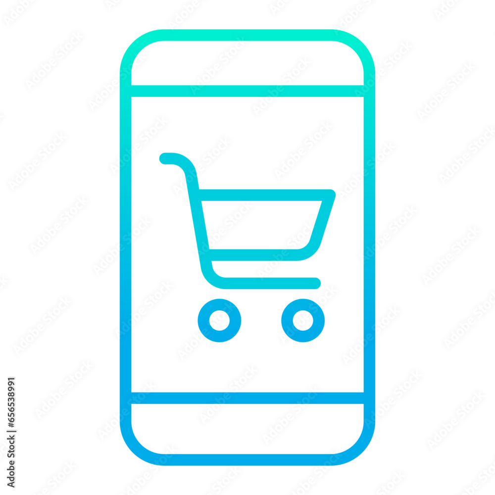 Outline gradient Mobile Phone Cart icon