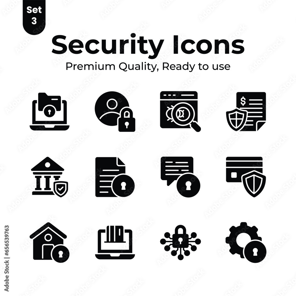 Take a look at this classy security and protection icons set in modern style Take a look at this classy security and protection icons set in modern style