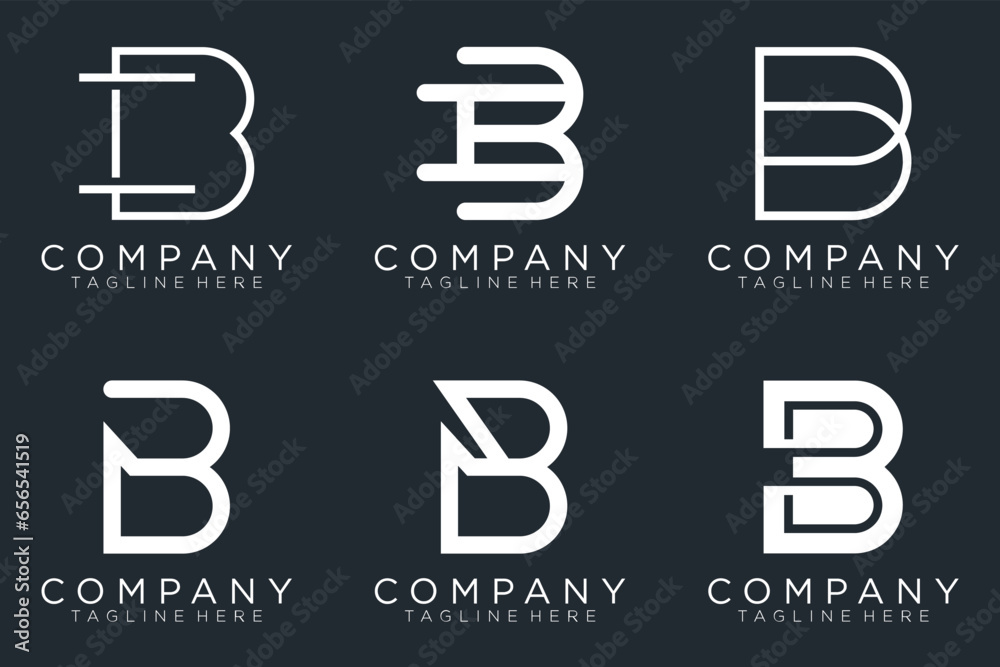 set letter B logo collection, Abstract letter B logo design. icons for business set letter B logo collection, Abstract letter B logo design. icons for business