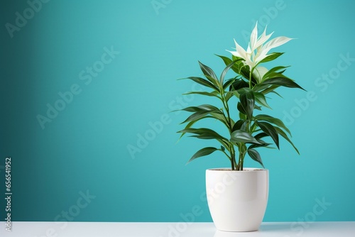 A white potted plant beside a plant on a clear background. Generative AI