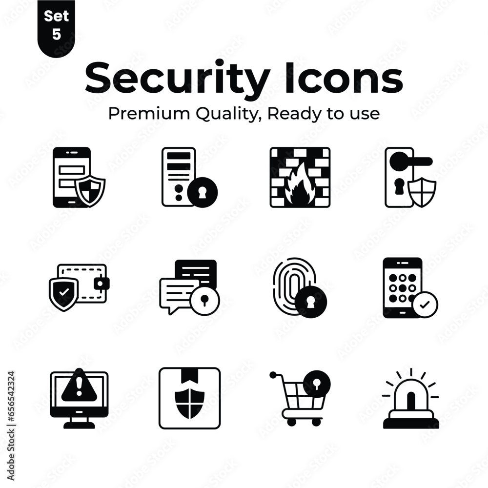 Check this amazing security and protection vectors set in trendy style Check this amazing security and protection vectors set in trendy style