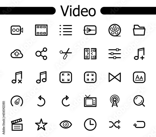 A Simple Set of Video Content-Related Vector Icons Contains such icons as web graphics and apps with editable vector.