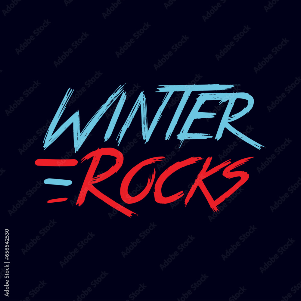 Winter Rocks typography T shirt Design Winter Rocks typography T shirt Design